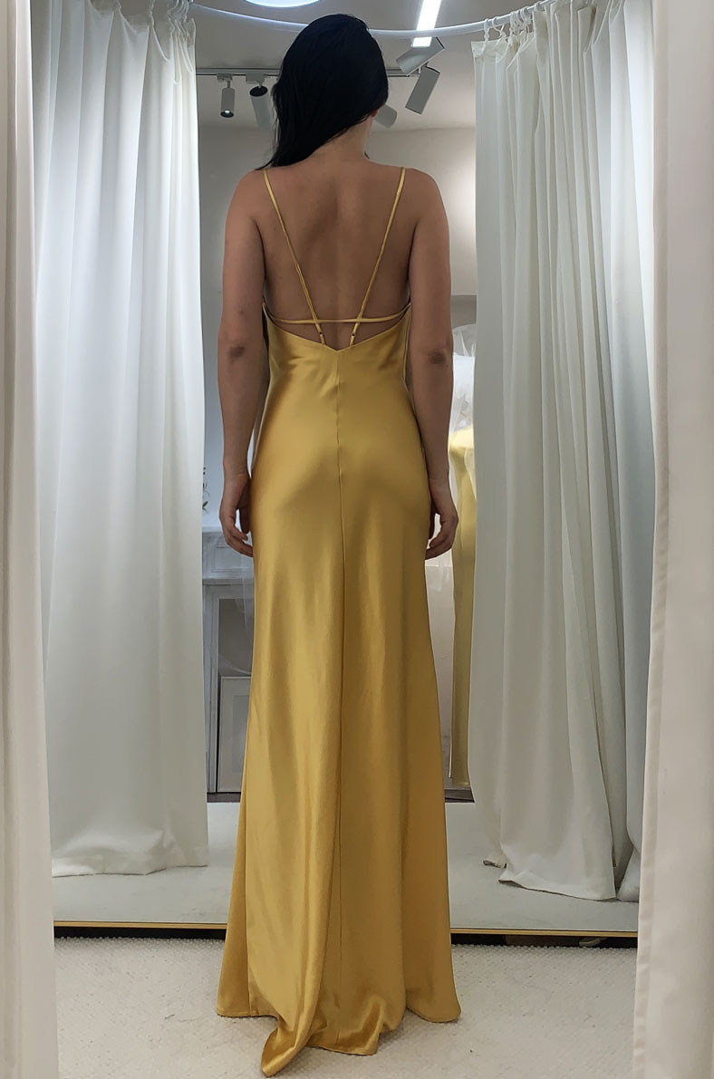 Aiza Gold Gown 22 Momme Mulbrry Silk