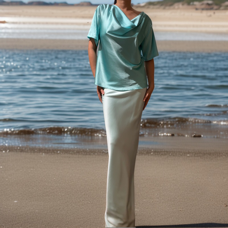 Mulberry Silk Chemise Cowl Neck Tee