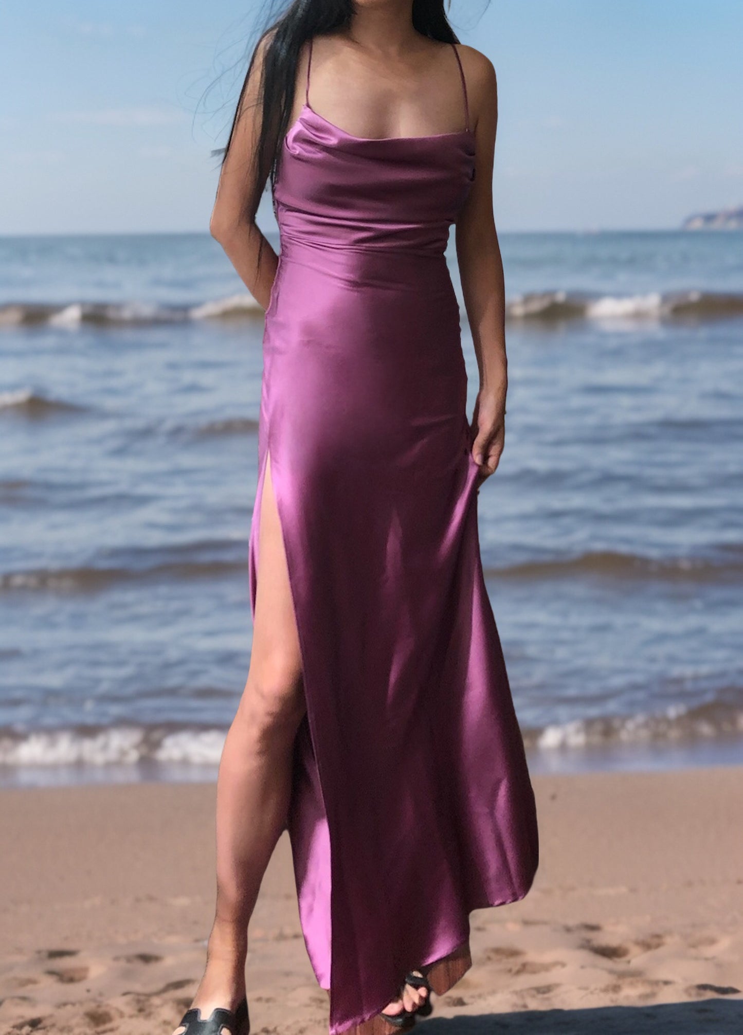 Metallic Mauve Rhiannon Dress