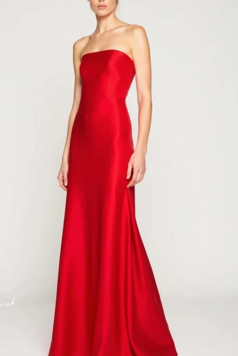 Custom Red Strapless Dress