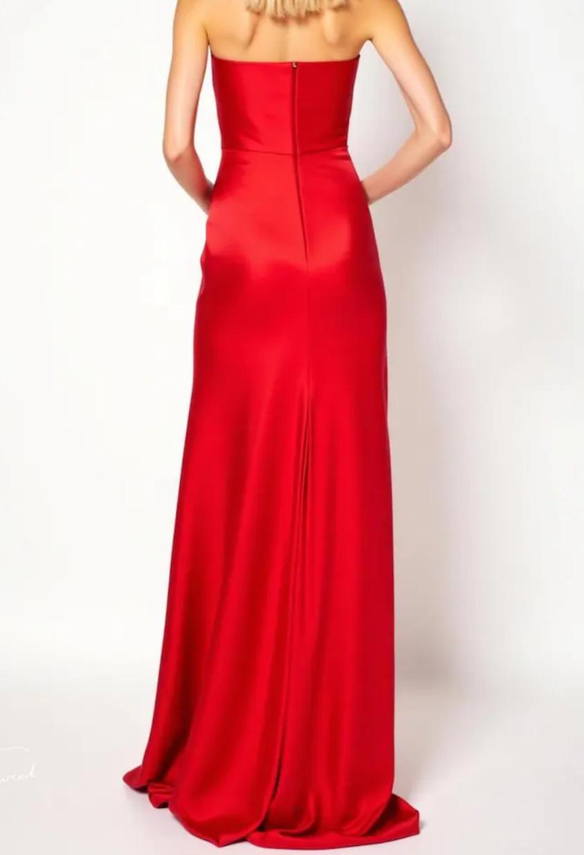 Custom Red Strapless Dress