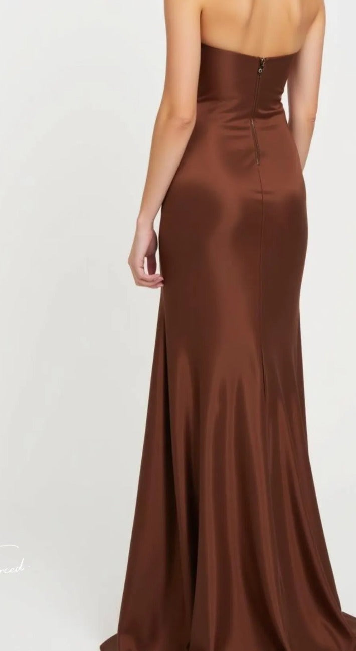 Custom Red Strapless Dress
