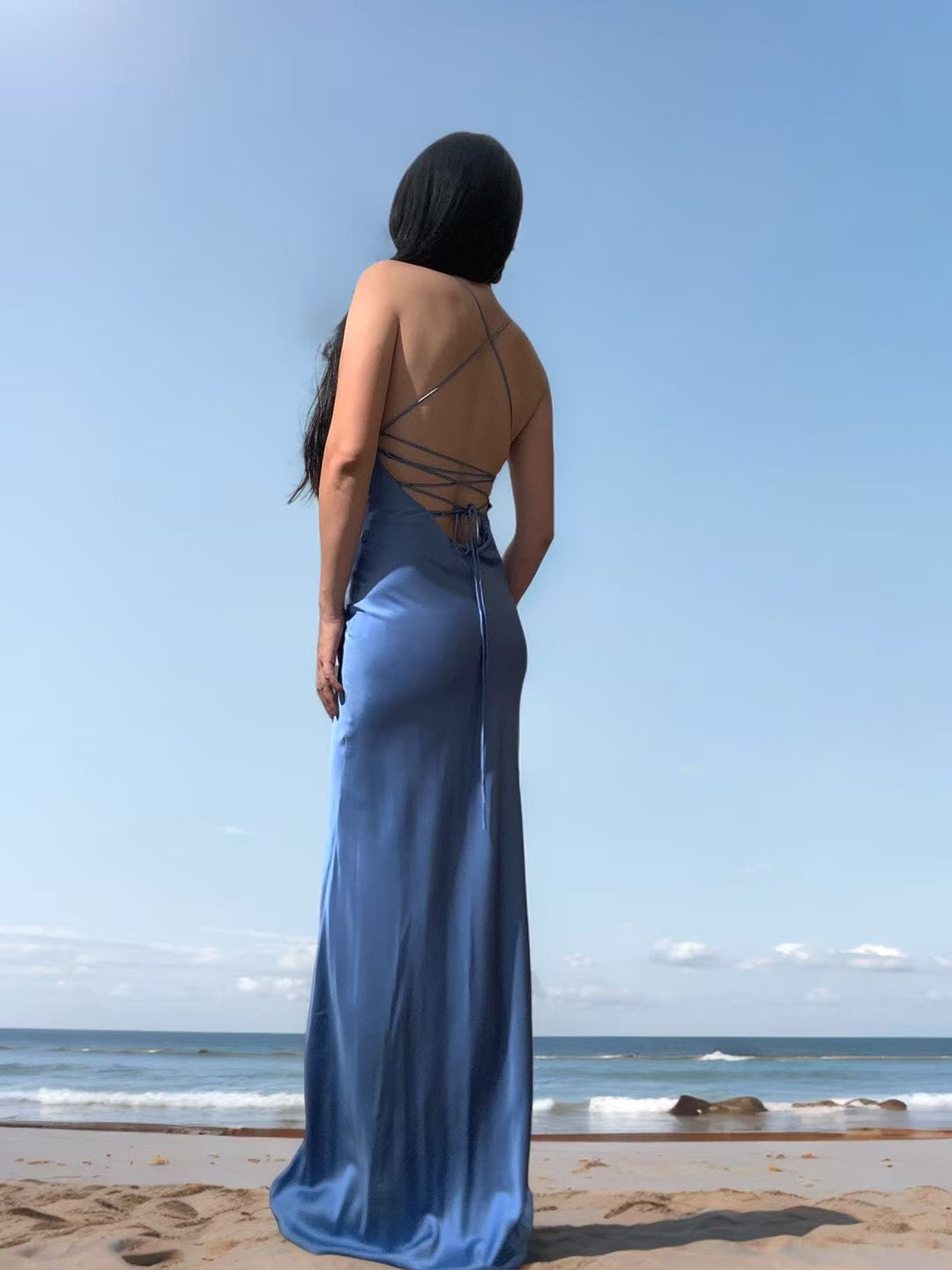 SAMPLE SALE Silk Chemise Backless Gown