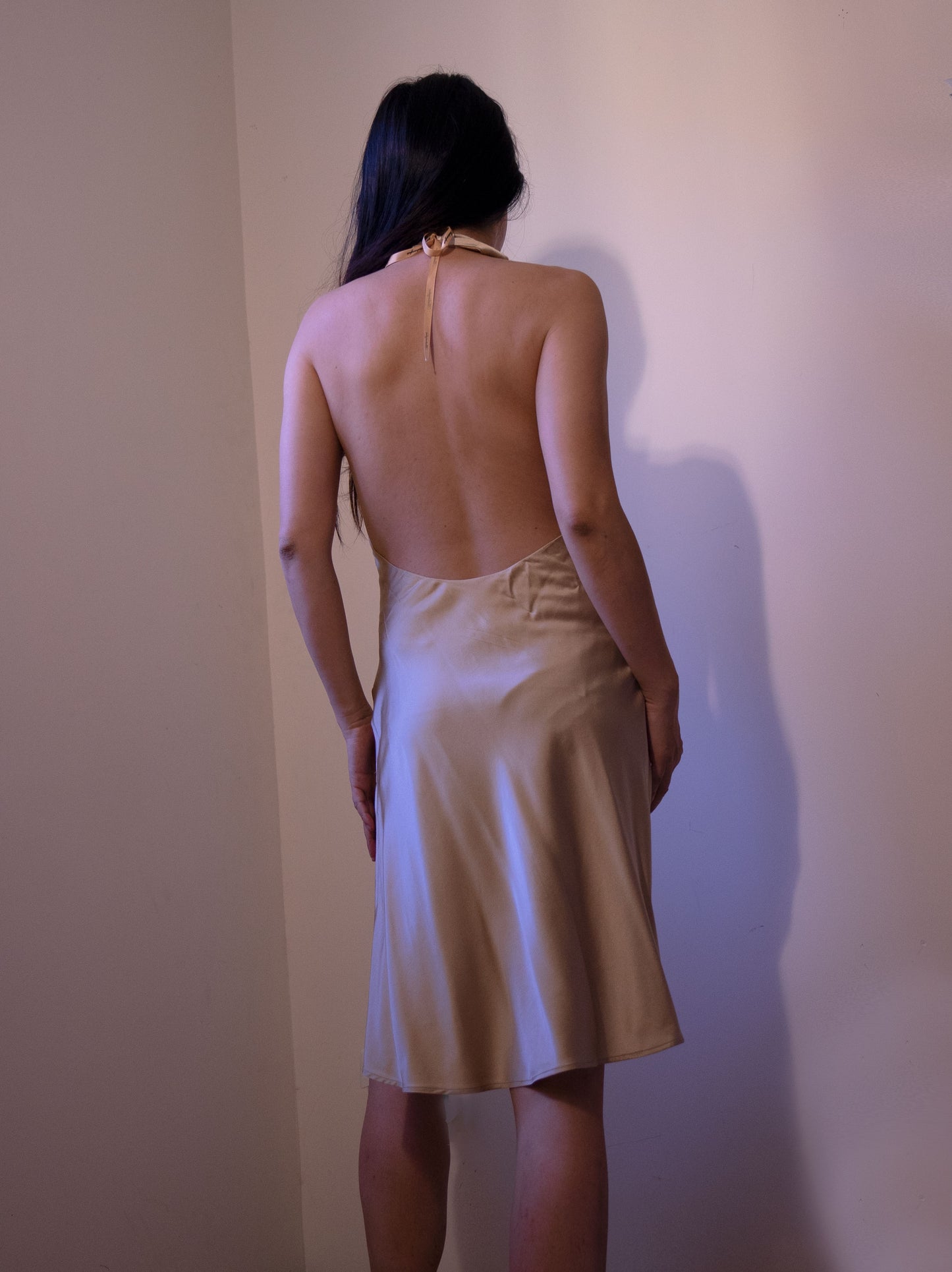 100% Mulberry Silk Alias Halter Neck Mini Dress