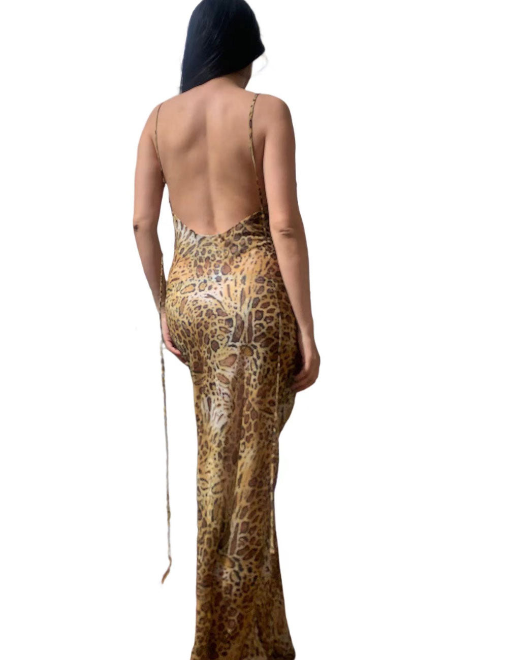 Leopard Silk Chiffon Gown