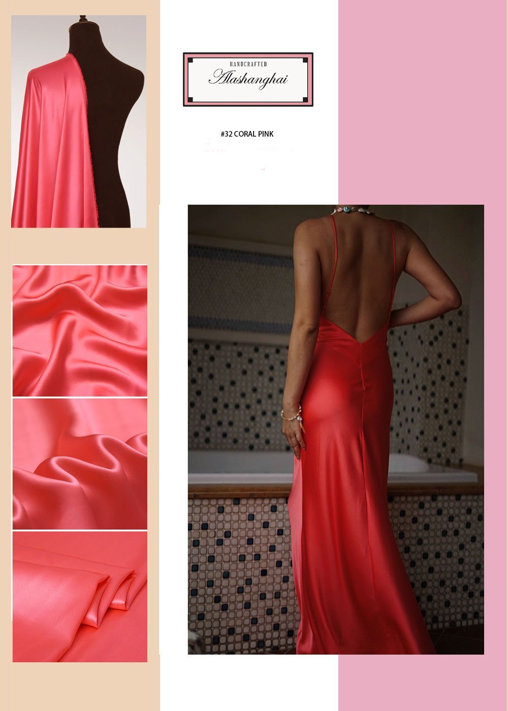 100% Mulberry Silk Simplicity V Neck Dress - Studio Alashanghai Silk
