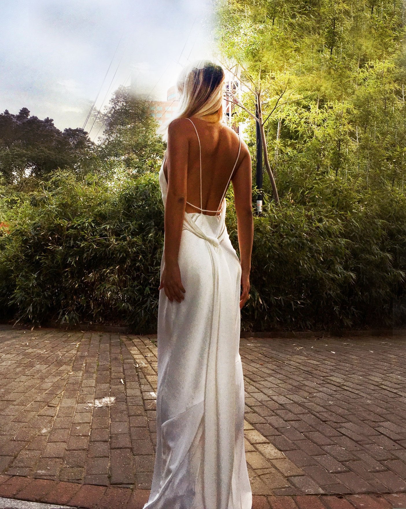 Aiza White Draped Dress Gown - Studio Alashanghai Silk