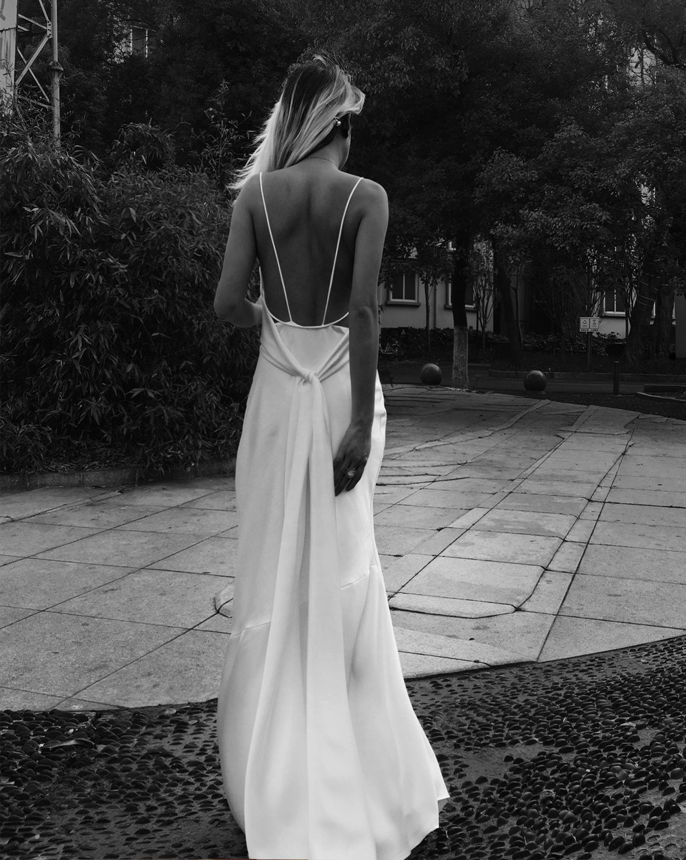 Aiza White Draped Dress Gown - Studio Alashanghai Silk