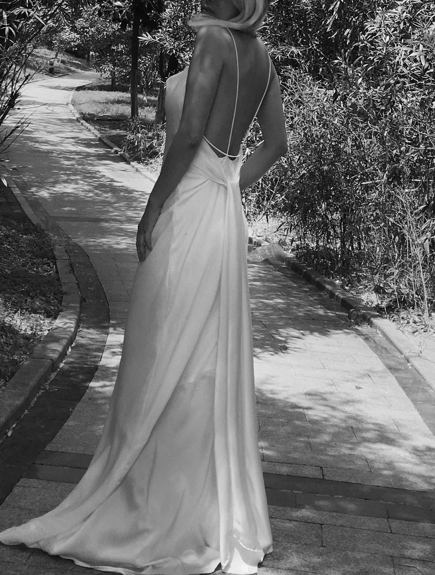 Aiza White Draped Dress Gown - Studio Alashanghai Silk