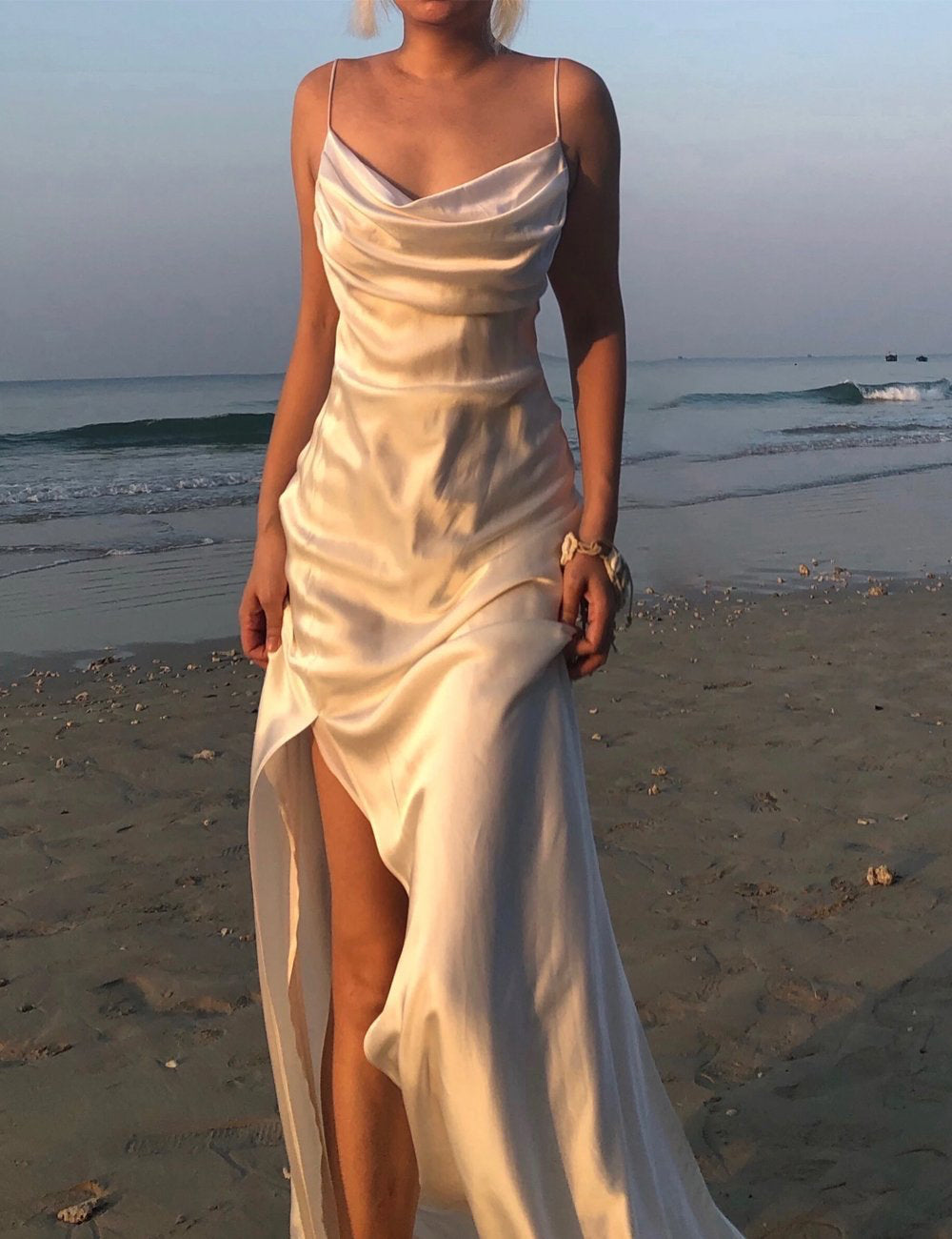 Rhiannon Pure White Silk Dress Rhiannon Pure White Silk Dress