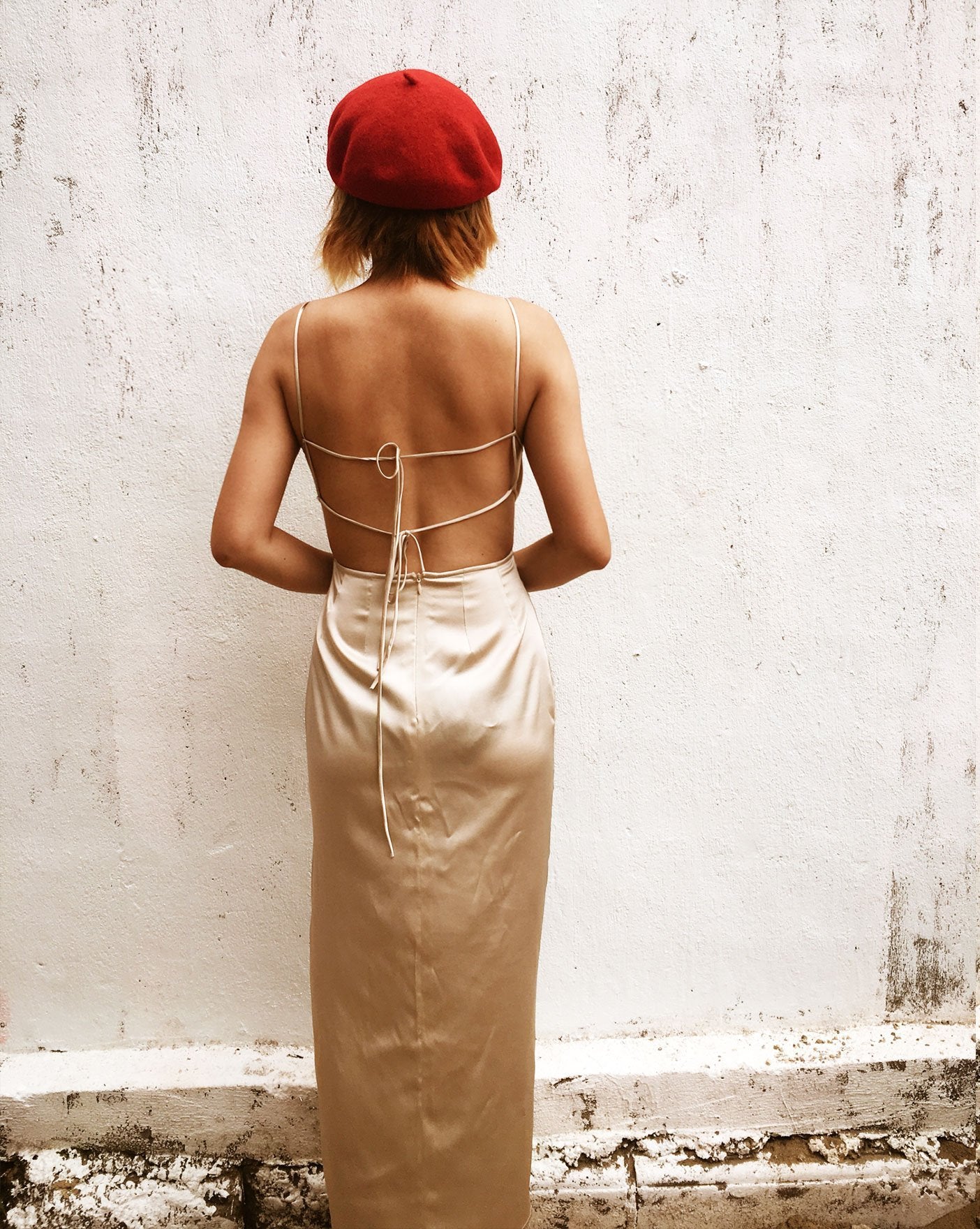 Champagne Mulberry Silk Slip Dress - Studio Alashanghai Silk