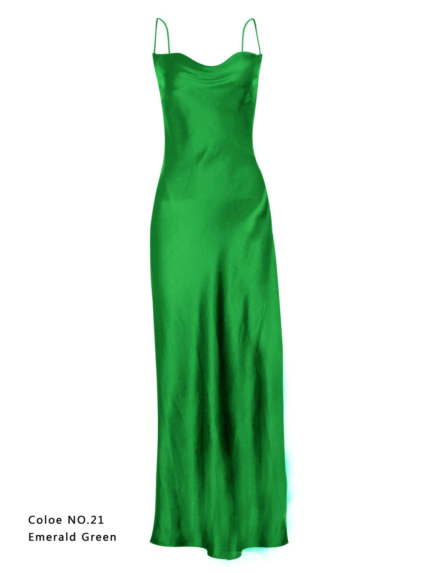 Draped Bronze Backless Mulberry Silk Cowl Neck Slip Dress - Studio Alashanghai Silk