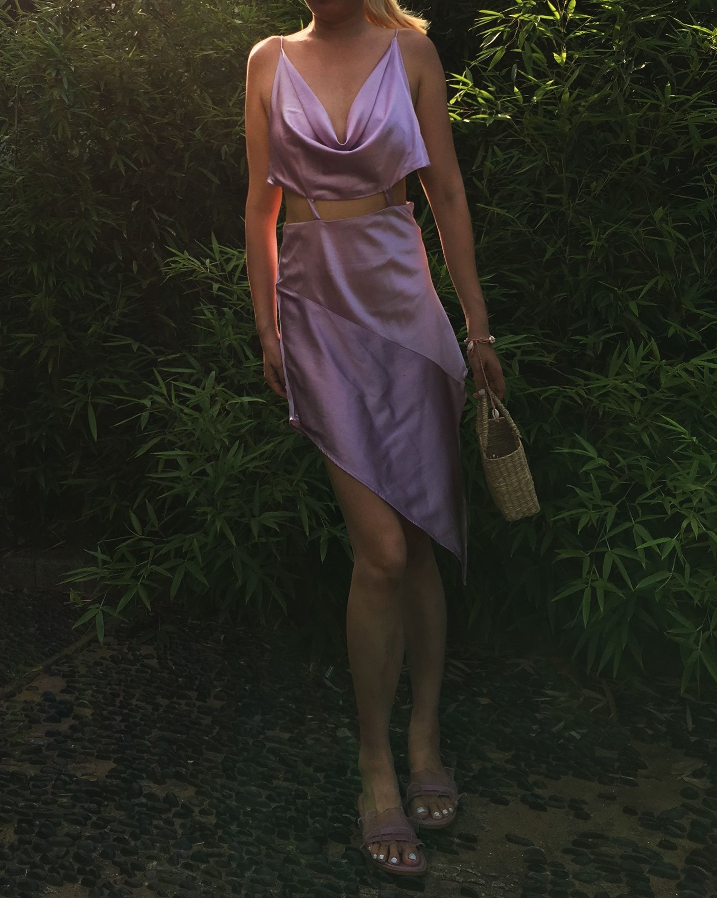 Gia Asymmetrical Backless Dress - Studio Alashanghai Silk