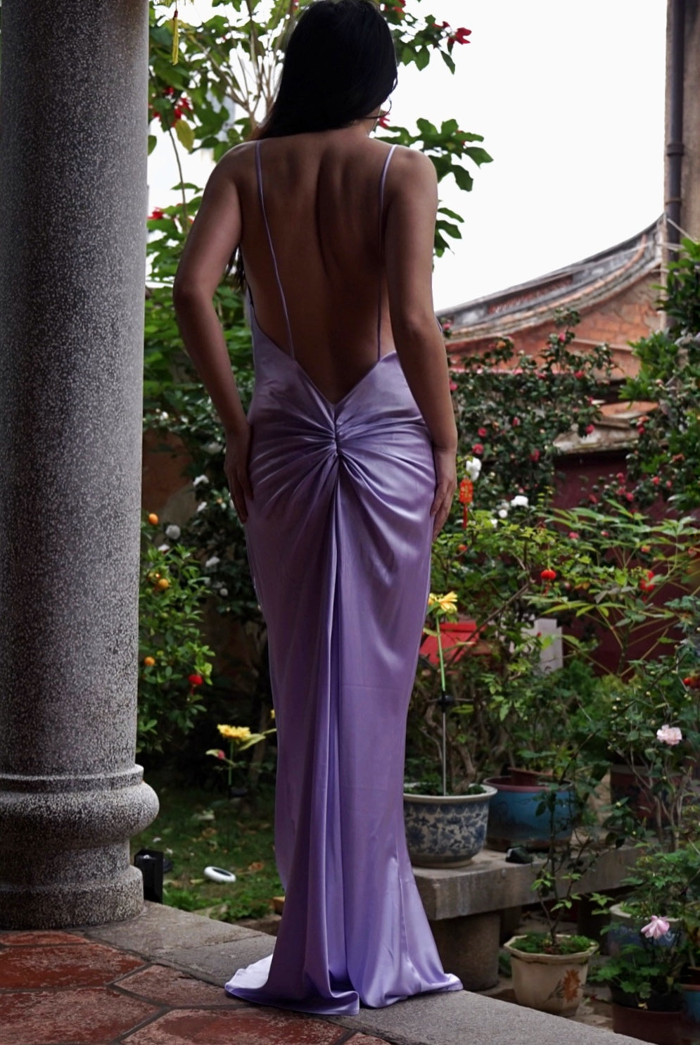 100% Mulberry Silk Cielo Lavender Dress Gown