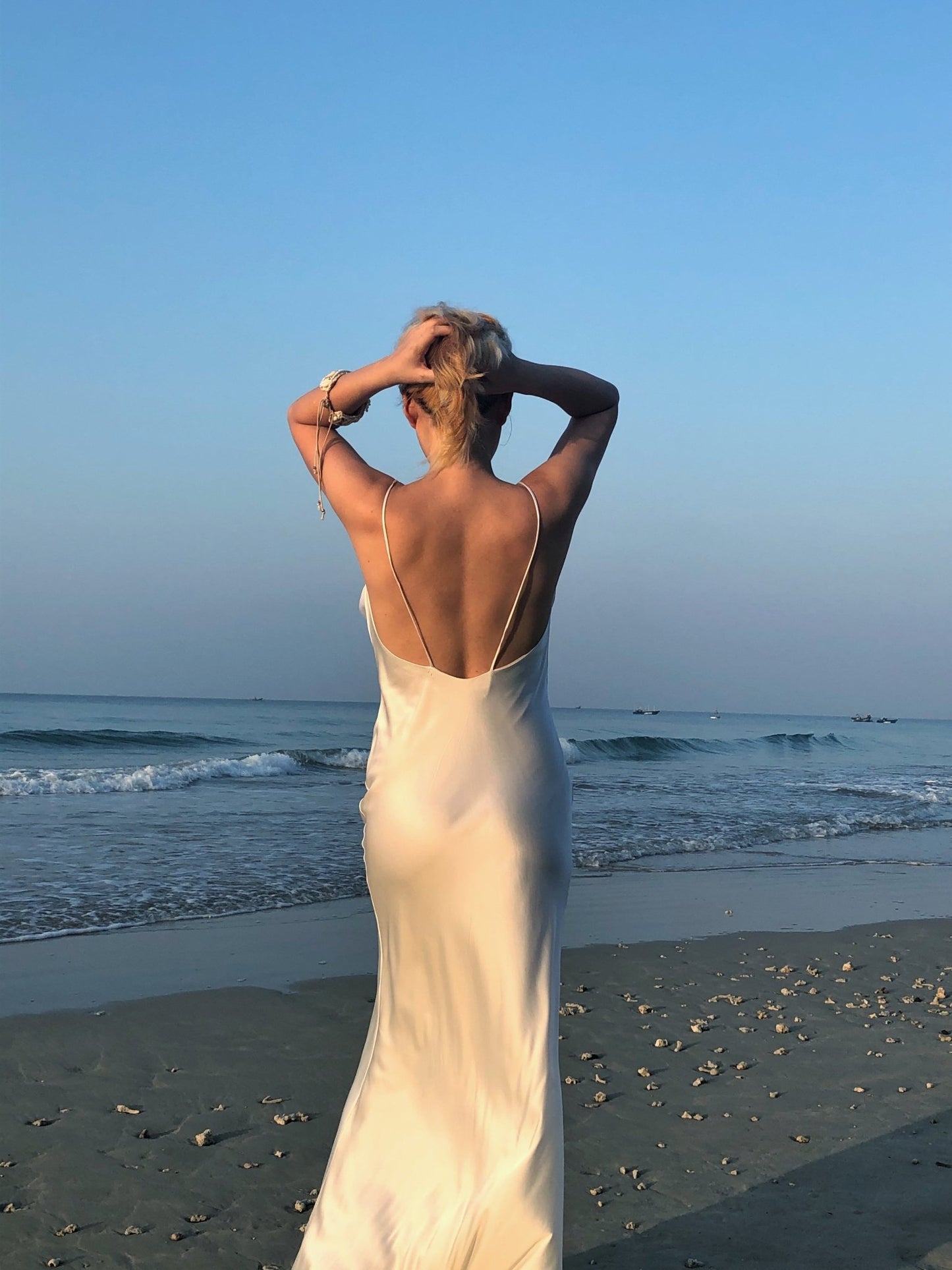 Rhiannon Pure White Silk Dress - Studio Alashanghai Silk