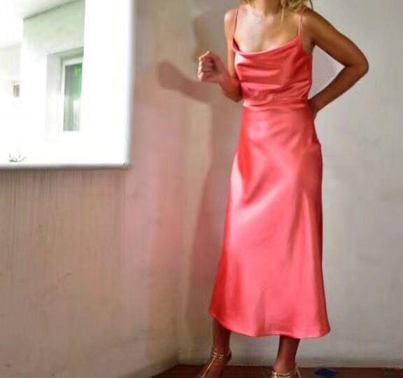 Rose Cowl Neck Mulberry Silk Slip Dress - Studio Alashanghai Silk