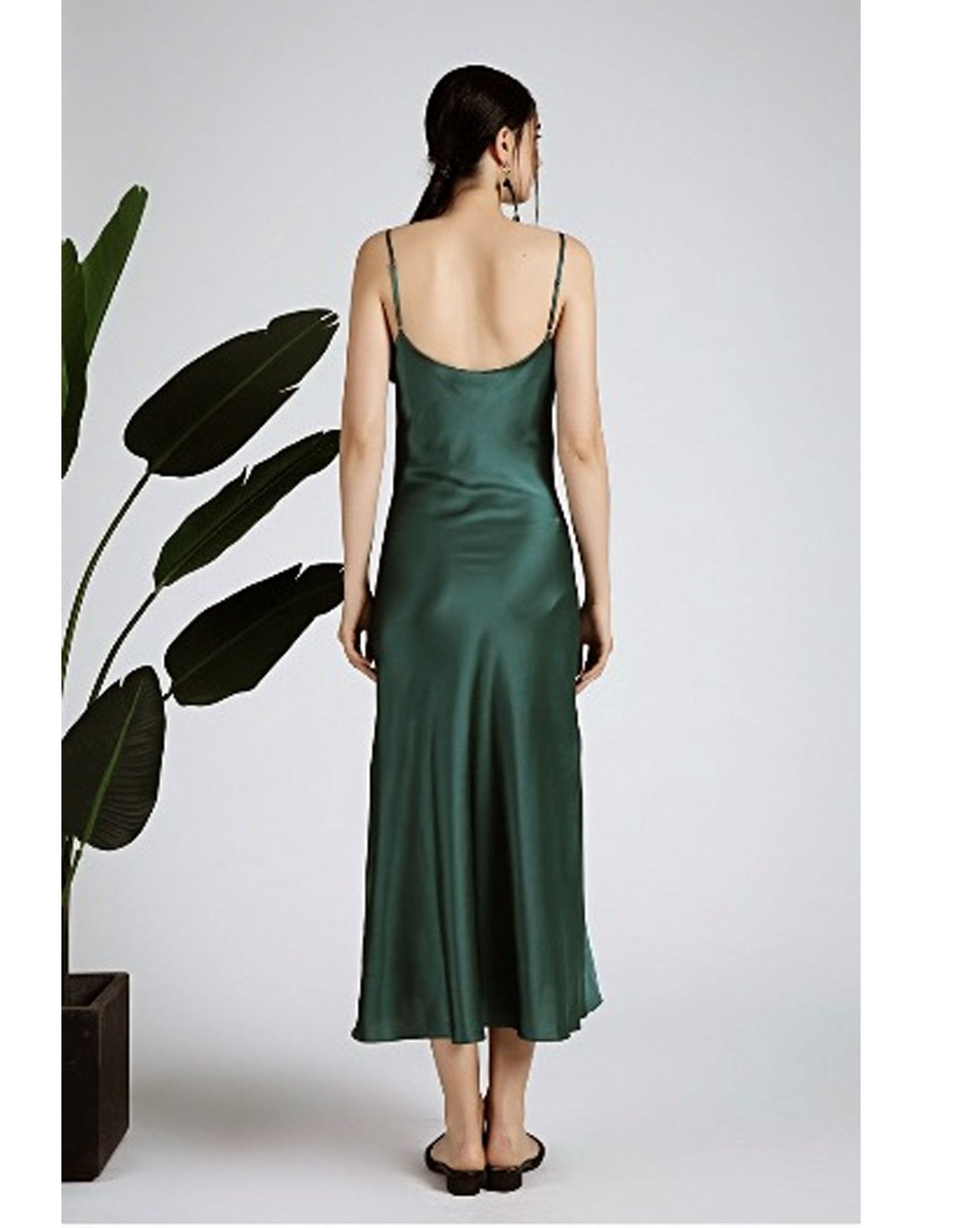 SAMPLE SALE *Black V Neck Mulberry Silk Slip Dress - Studio Alashanghai Silk
