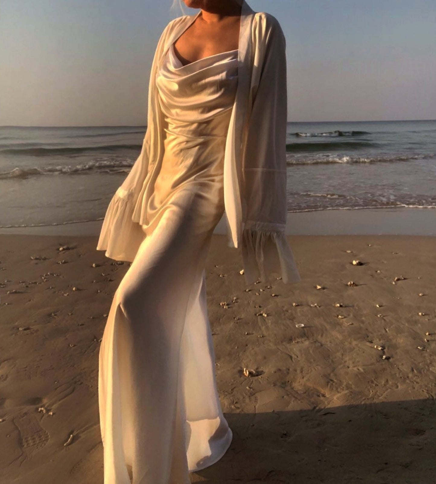 White Mulberry Silk Cover Up Blouse - Studio Alashanghai Silk