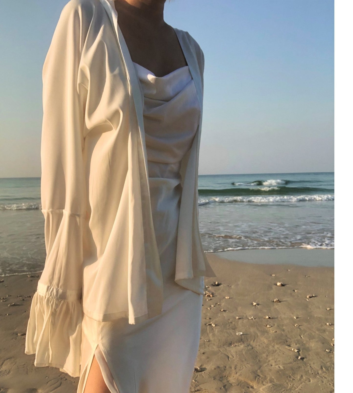 White Mulberry Silk Cover Up Blouse - Studio Alashanghai Silk