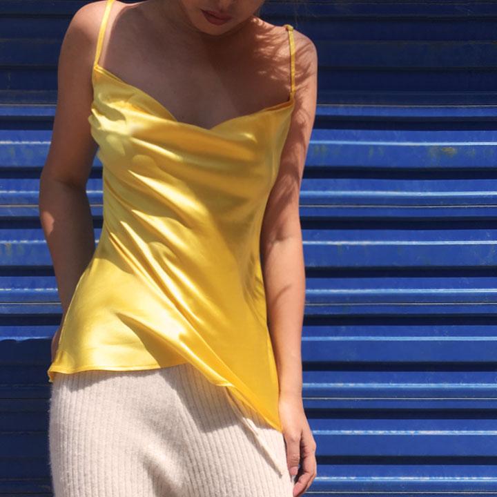 Yellow Mulberry Silk Chemise Top - Studio Alashanghai Silk