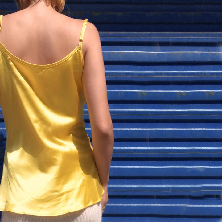Yellow Mulberry Silk Chemise Top - Studio Alashanghai Silk