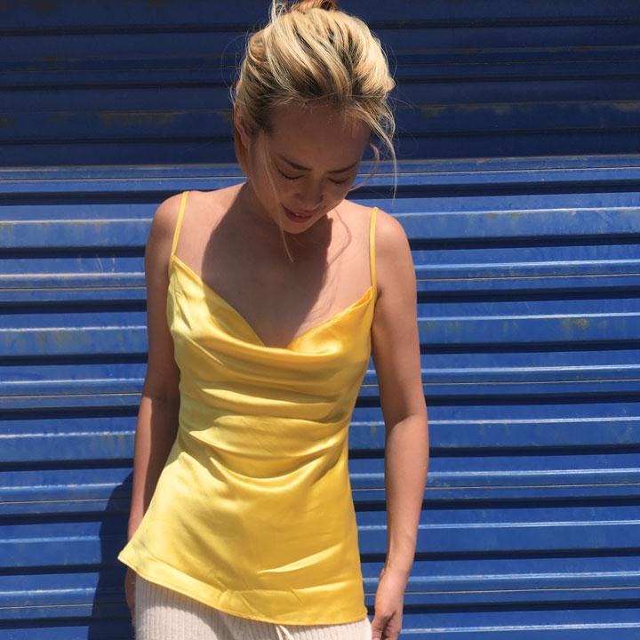 Yellow Mulberry Silk Chemise Top - Studio Alashanghai Silk