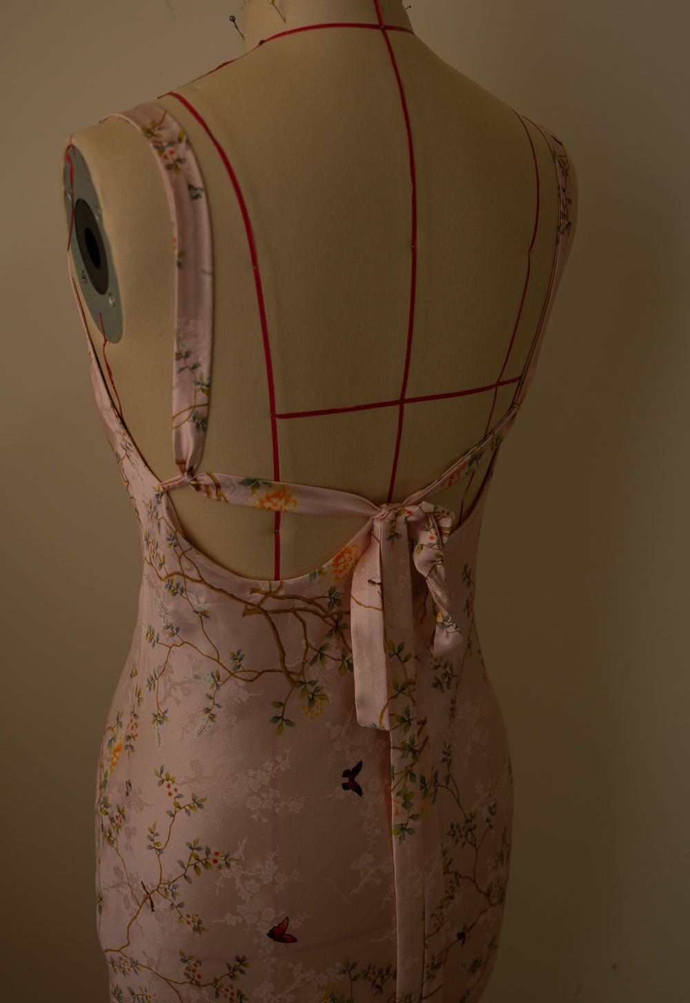Custom Bamboo Jacquard Lace Up Dress For Gabrielle