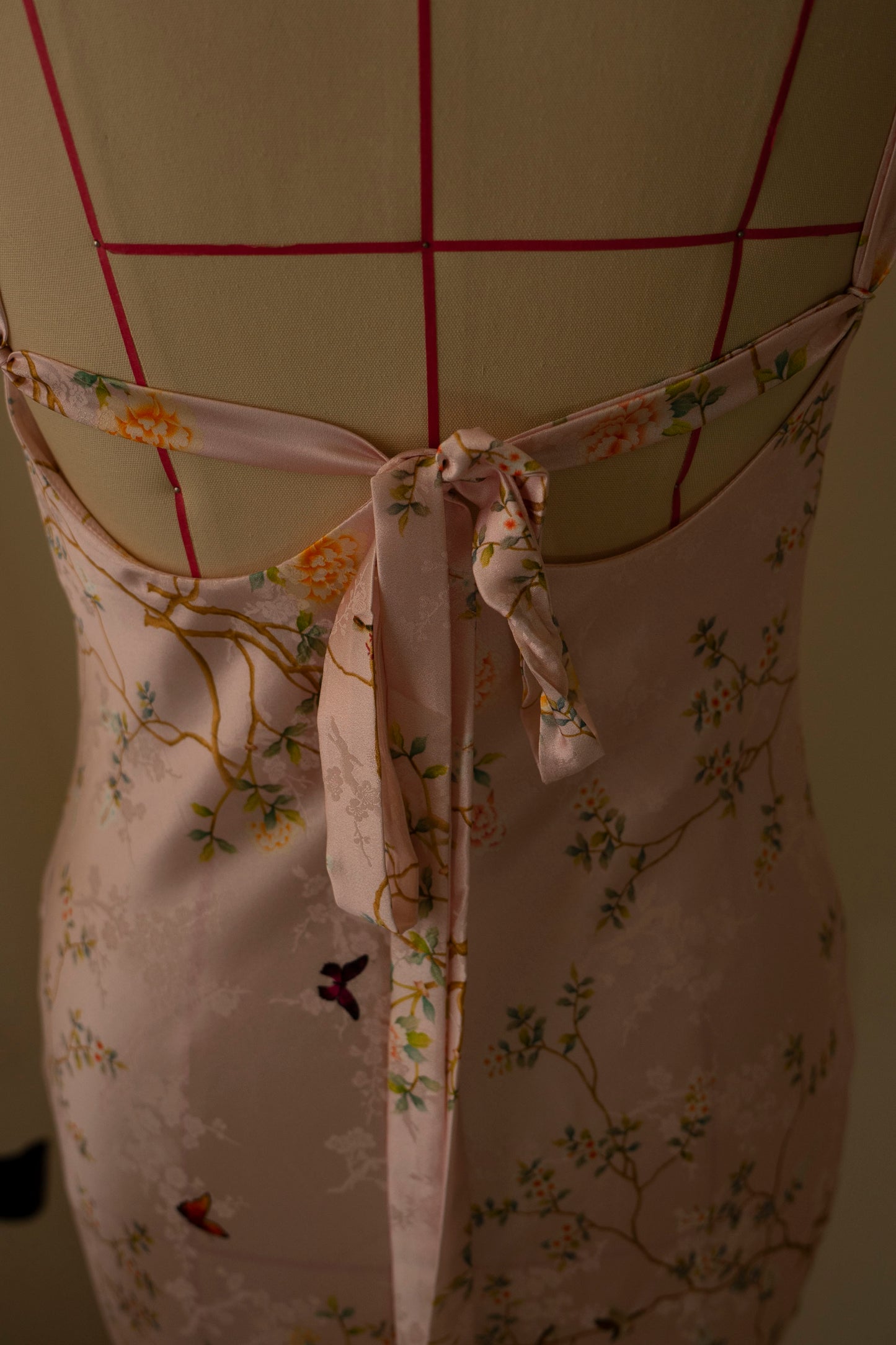 Custom Bamboo Jacquard Lace Up Dress For Gabrielle