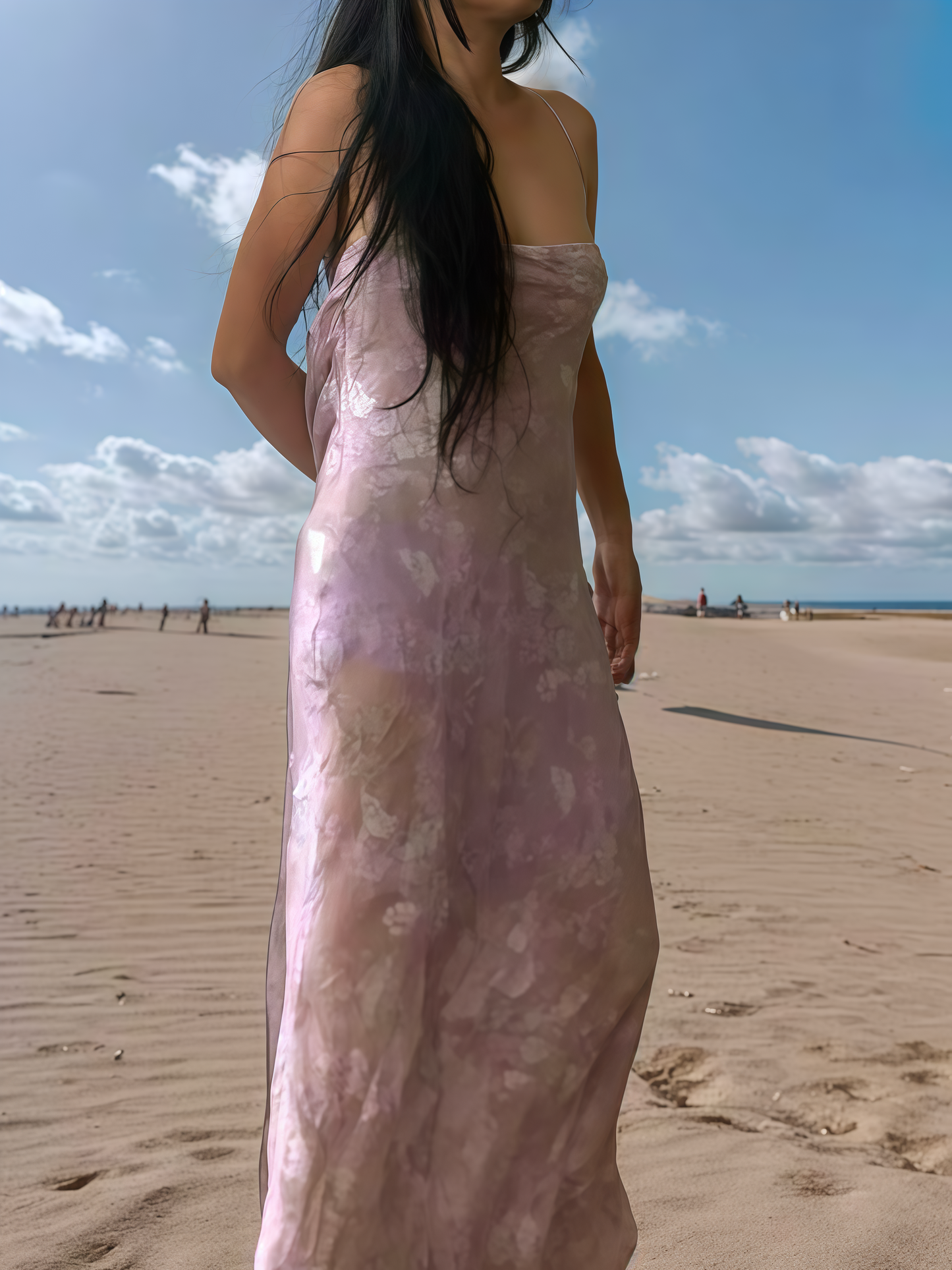 Lavender Blossom Silk Chiffon Slip Dress