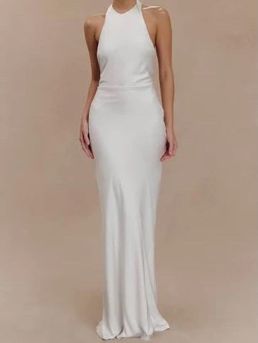 Custom Halter Silk Gown