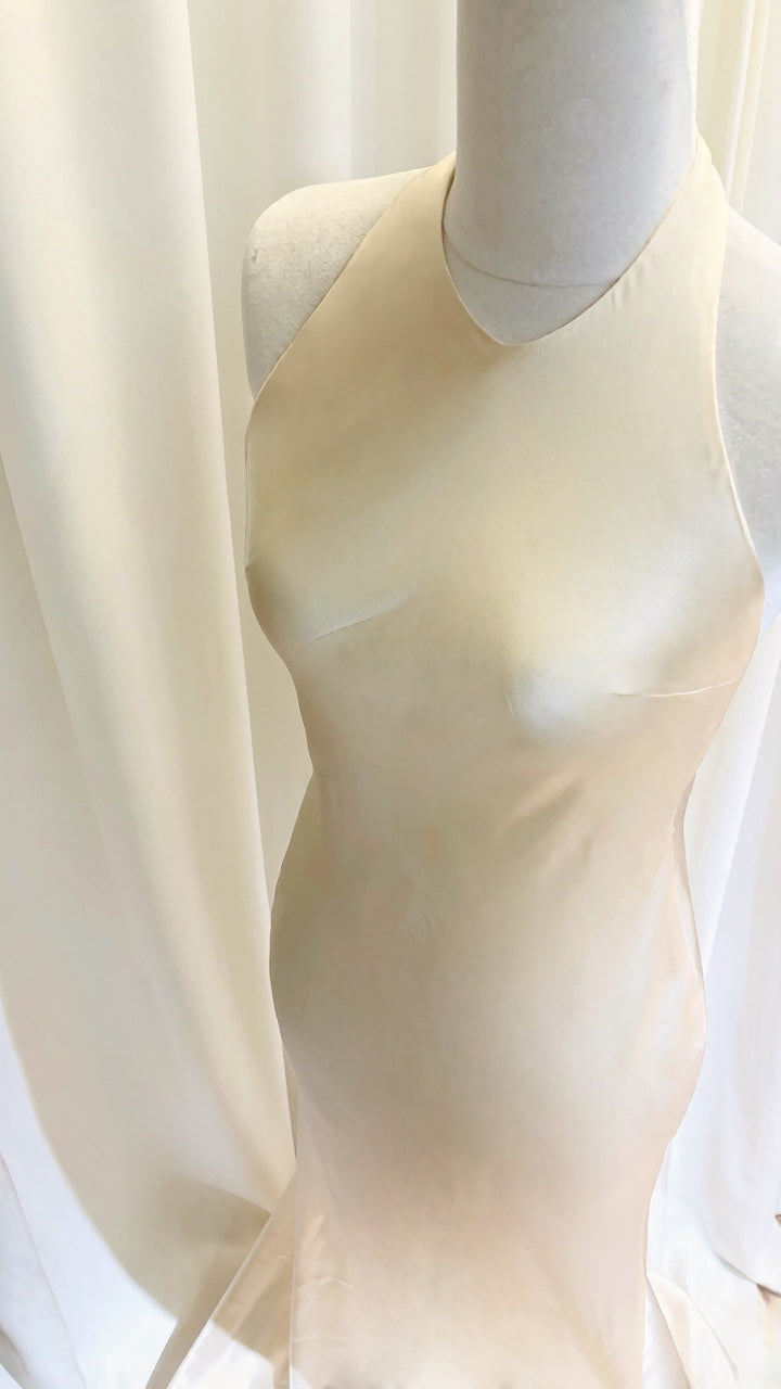 Custom Halter Silk Gown
