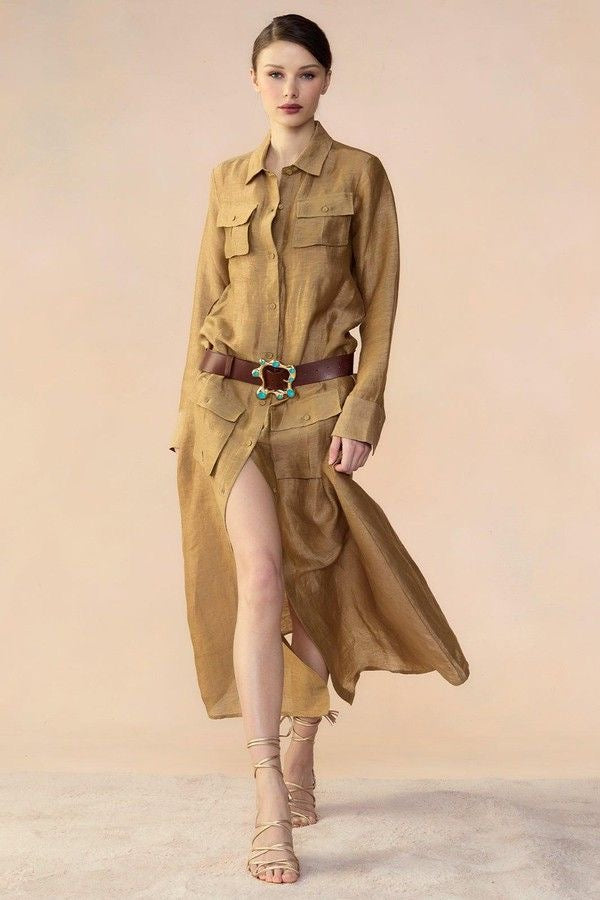 Custom linen shirt dress