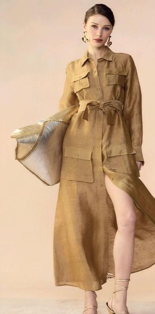 Custom linen shirt dress