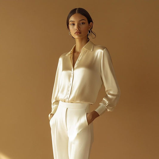 champagne white blouse