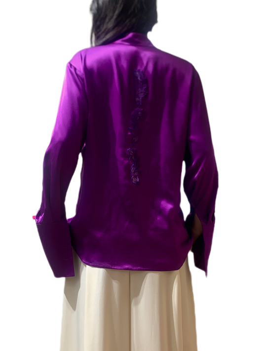 Mulberry Silk Embroidery Shirt