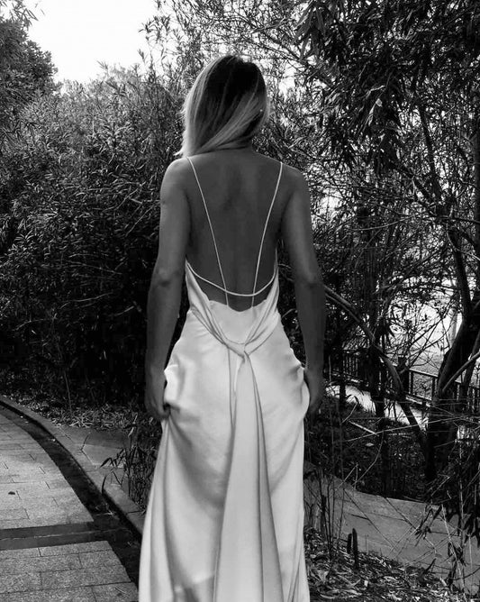 Aiza White Draped Dress Gown - Studio Alashanghai Silk