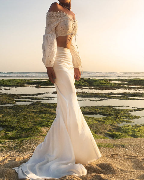 Bali Trumpet Mermaid Bridal Long Skirt - Studio Alashanghai Silk