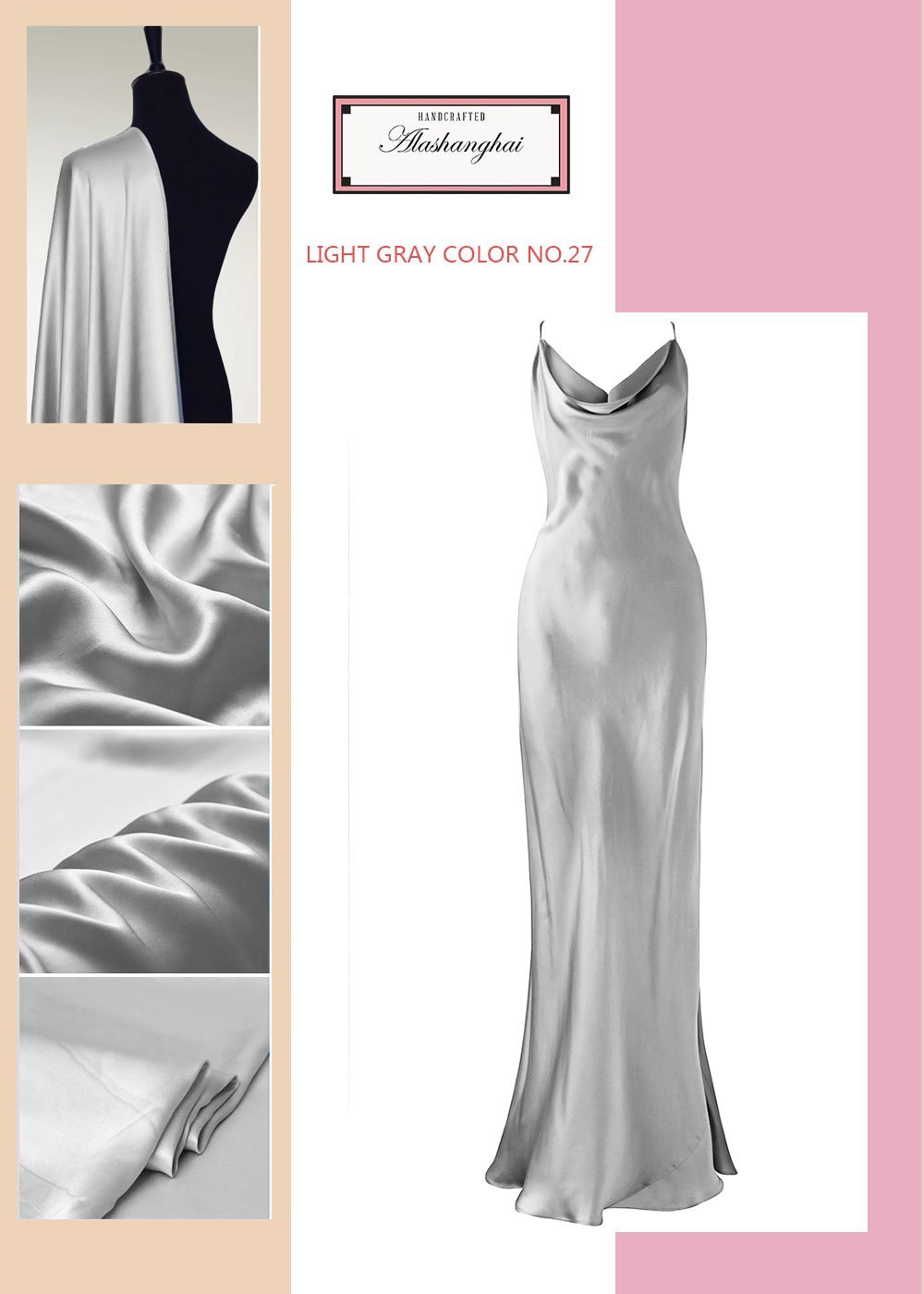 Crystal Mulberry Silk Dress Gown - Studio Alashanghai Silk