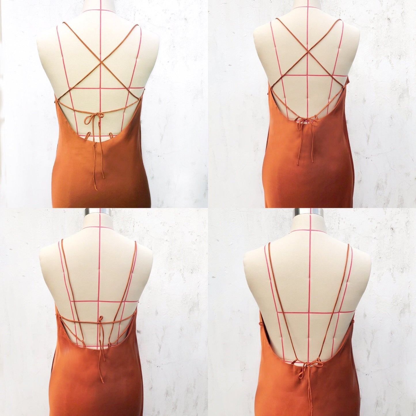Draped Bronze Backless Mulberry Silk Cowl Neck Slip Dress - Studio Alashanghai Silk