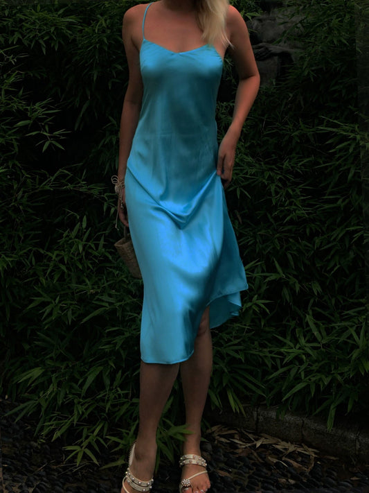 SAMPLE SALE * Hui V Neck Classic Mulberry Silk dress - Studio Alashanghai Silk