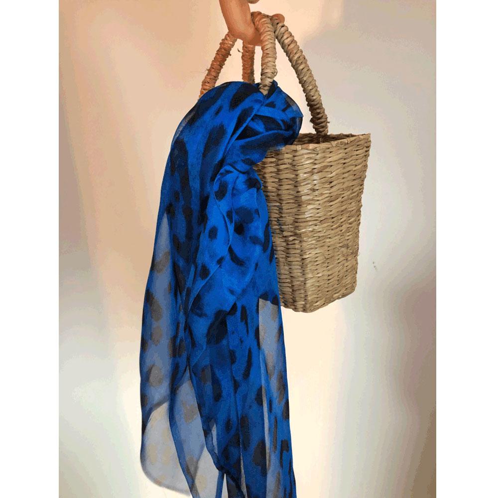 Tanzanite Silk Chiffon Scarf - Studio Alashanghai Silk