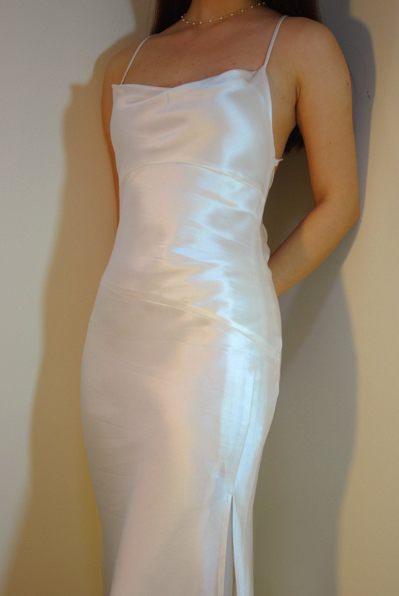 White Organic Silk Long Dress - Studio Alashanghai Silk